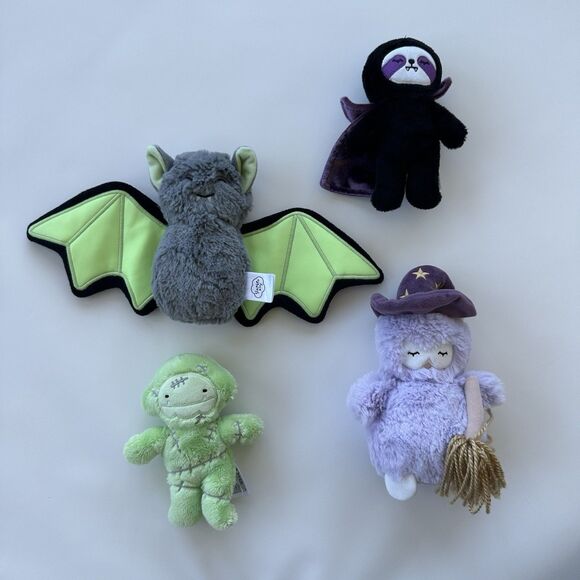 Slumberkins Mini Lot Vlad Mini Glow in The Dark Bat Lavender Witch Owl Mr Bones - Picture 1 of 7